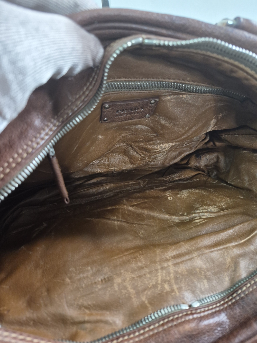 Prada Cargo Brown Leather Shoulder Bag - Picture 8 of 12